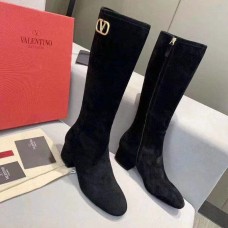 Valentino Garavani Cashmere Boots With Vlogo Women Black