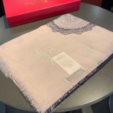 Valentino Garavani Cashmere Lace Printing Shawl In Pink