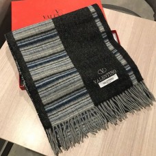 Valentino Garavani Cashmere Stripe Shawl In Black