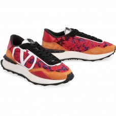 Valentino Garavani Lacerunner Sneakers with VLogo UniseX Lace and Mesh RedOrange