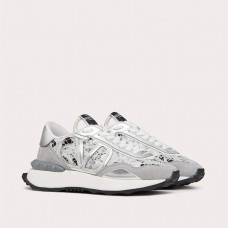 Valentino Garavani Lacerunner Sneakers with VLogo UniseX Lace and Mesh WhiteGrey