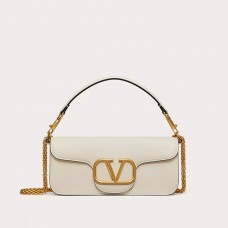 Valentino Garavani Loco Shoulder Bag In Calfskin White