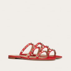 Valentino Garavani Rockstud Slides Women Calfskin Red