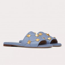 Valentino Garavani Roman Stud Slides Women Nappa Leather Sky Blue