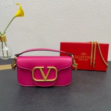 Valentino Garavani Small Loco Shoulder Bag In Calfskin Rose