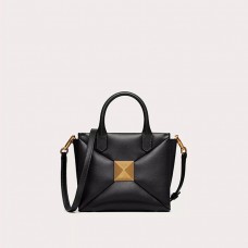 Valentino Garavani Small One Stud Handbag In Nappa Lambskin BlackGold