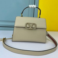 Valentino Garavani Small Vsling Handbag In Grainy Calfskin Khaki