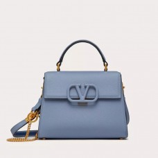 Valentino Garavani Small Vsling Handbag In Grainy Calfskin Sky Blue