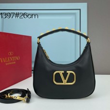 Valentino Garavani Stud Sign Hobo Bag In Calfskin Black