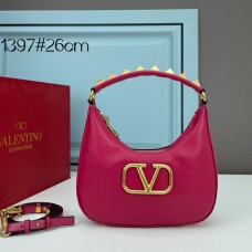 Valentino Garavani Stud Sign Hobo Bag In Calfskin Rose