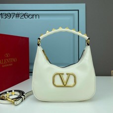 Valentino Garavani Stud Sign Hobo Bag In Calfskin White