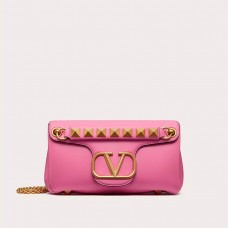 Valentino Garavani Stud Sign Shoulder Bag In Nappa Lambskin Pink