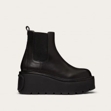 Valentino Garavani Uniqueform Calfskin Ankle Boots Women Black