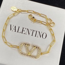 Valentino Garavani VLogo Signature Bracelet with Crystals Gold