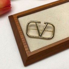 Valentino Garavani VLogo Signature Brooch In Metal Gold