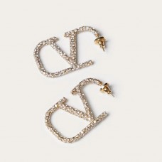 Valentino Garavani VLogo Signature Earrings In Crystals Gold