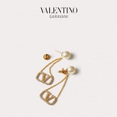 Valentino Garavani VLogo Signature Earrings Pearls And Crystals Gold