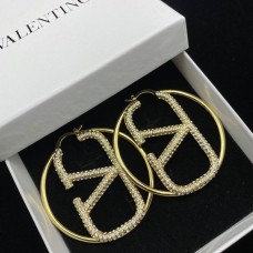 Valentino Garavani VLogo Signature Hoop Earrings with Crystal In Gold