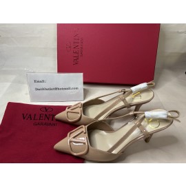 Valentino Garavani Vlogo Signature Patent Leather Slingback Pump 80mm Rose Cannelle